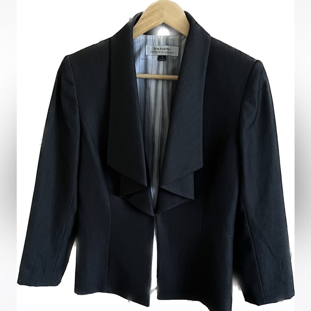 Tahari Arthur S. Levine black/gray jacket size 6